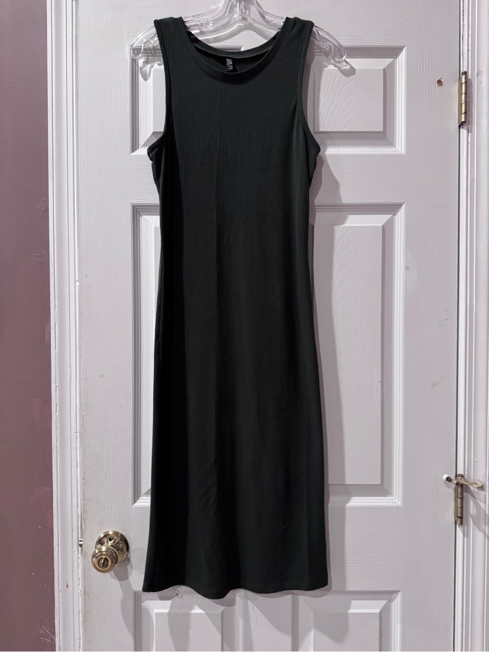 Cotton On Black Sleeveless Ribbed Midi Dress